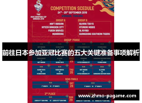 前往日本参加亚冠比赛的五大关键准备事项解析 前往日本参加亚冠比赛的五大关键准备事项解析