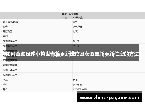 如何查询足球小将世青篇更新进度及获取最新更新信息的方法 如何查询足球小将世青篇更新进度及获取最新更新信息的方法